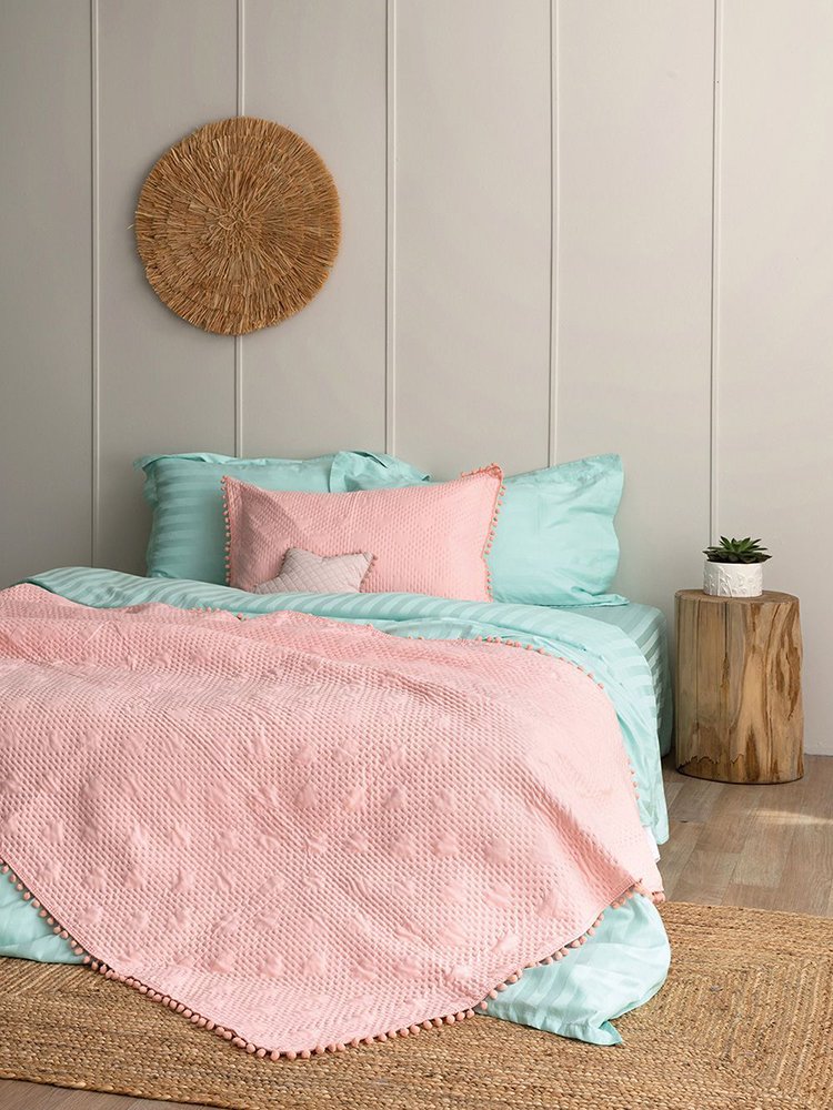 ΠΑΛΑΜΑΙΚΗ ΚΟΥΒΕΡΛΙ KING SIZE PALAMAIKI HOME MORGAN PINK 260X240CM