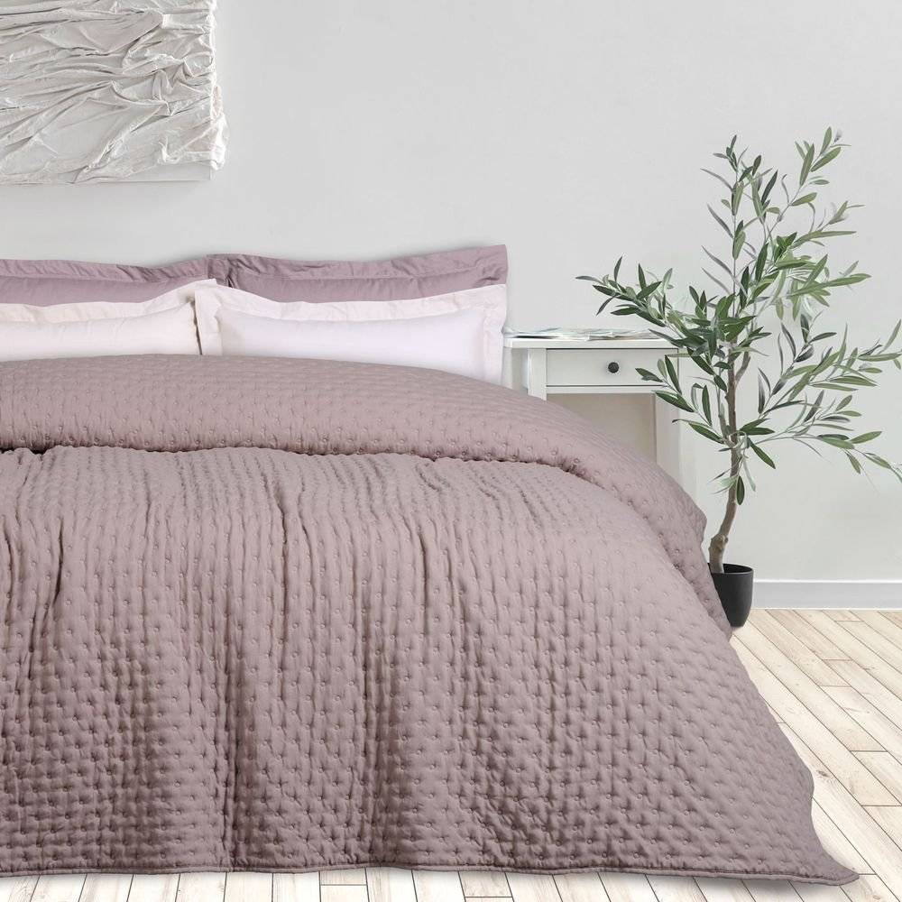 ΚΟΥΒΕΡΛΙ KING SIZE DAS HOME HAPPY 9628 TAUPE (240X250CM)