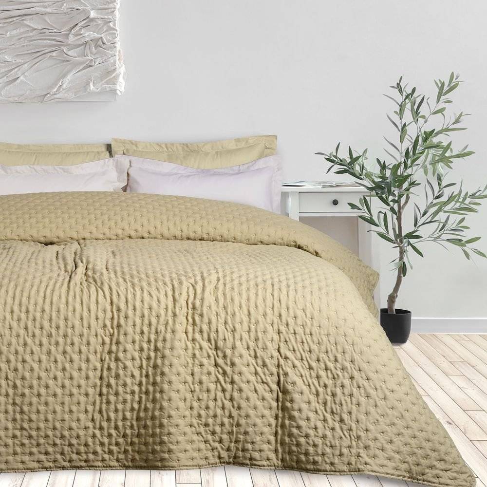 DAS HOME ΚΟΥΒΕΡΛΙ KING SIZE DAS HOME HAPPY 9629 OLIVE (240X250CM)