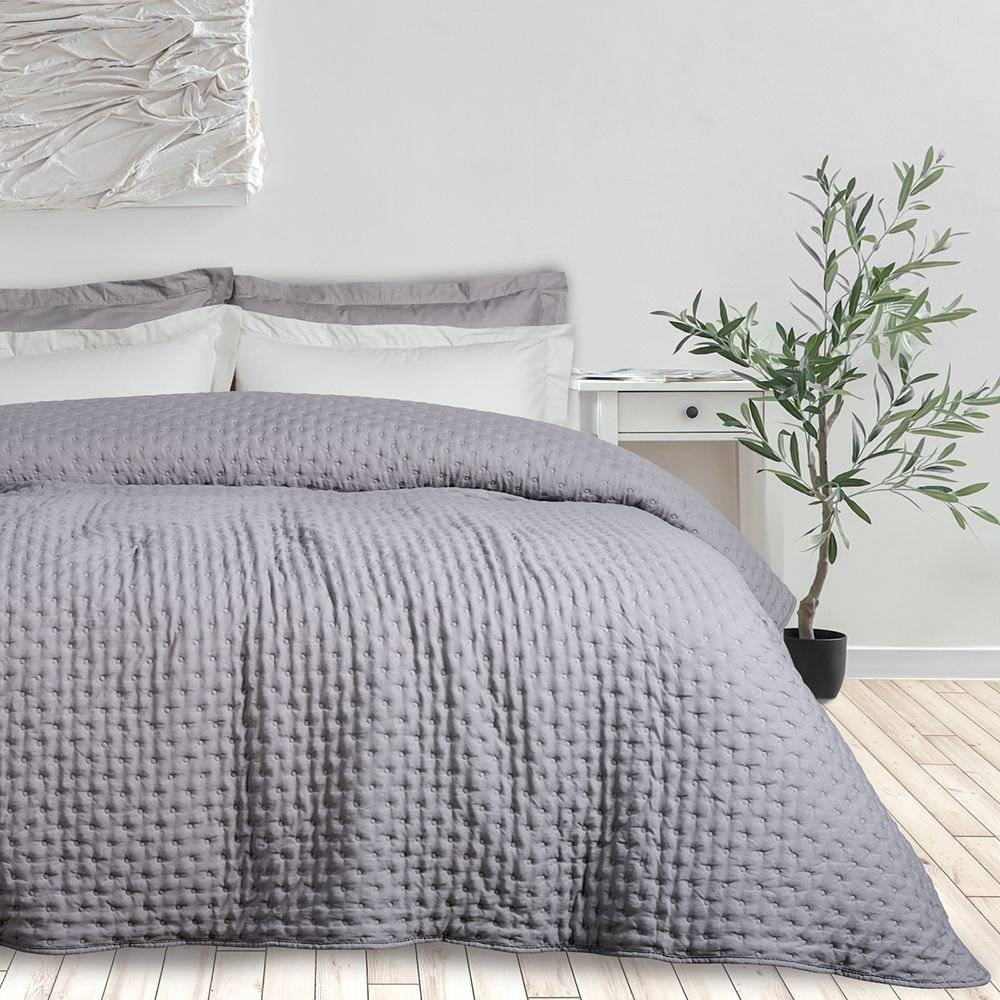 DAS HOME ΚΟΥΒΕΡΛΙ KING SIZE DAS HOME HAPPY 9630 GREY (240X250CM)