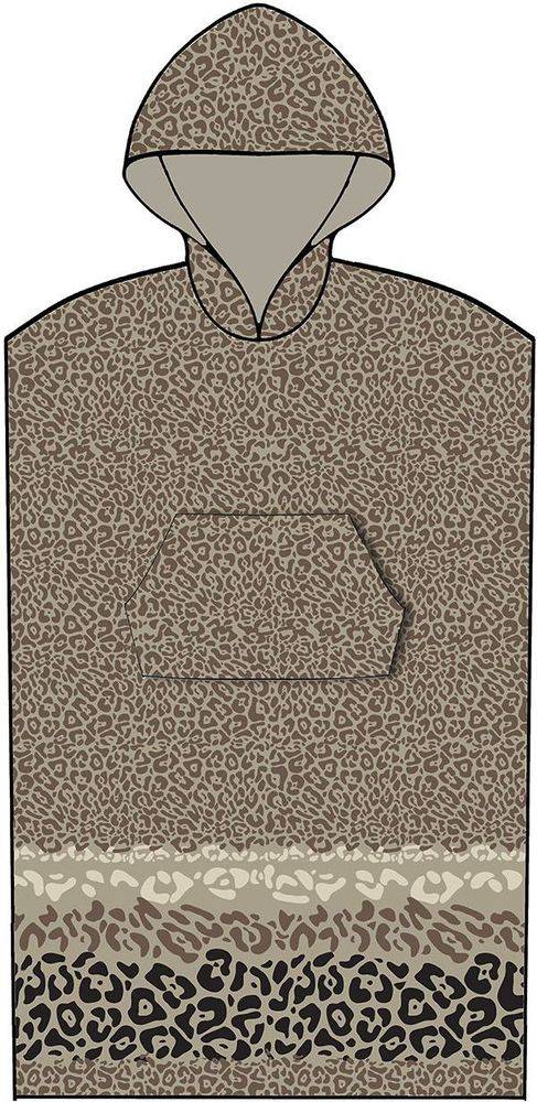 PONCHO ΘΑΛΑΣΣΗΣ PALAMAIKI HOME BEACH COLLECTION LEOPARD BROWN L/XL