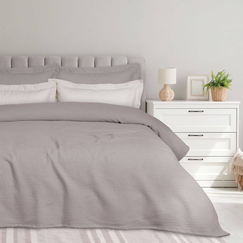 DAS HOME ΚΟΥΒΕΡΤΑ KING SIZE DAS HOME 0495 TAUPE ΠΙΚΕ (240X260CM)