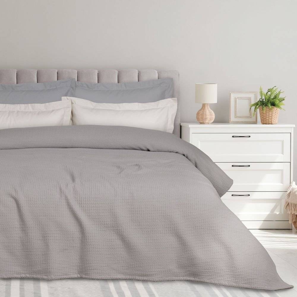 ΚΟΥΒΕΡΤΑ KING SIZE DAS HOME 0496 GREY ΠΙΚΕ (240X260CM) DAS HOME