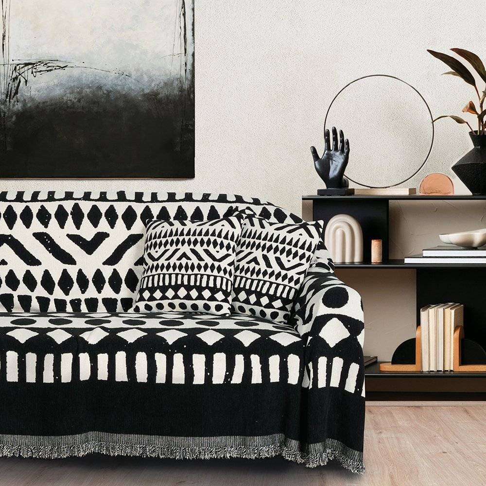 ΡΙΧΤΑΡΙ ΤΡΙΘΕΣΙΟ DAS HOME 0277 BLACK/CREAM (180Χ300CM) DAS HOME