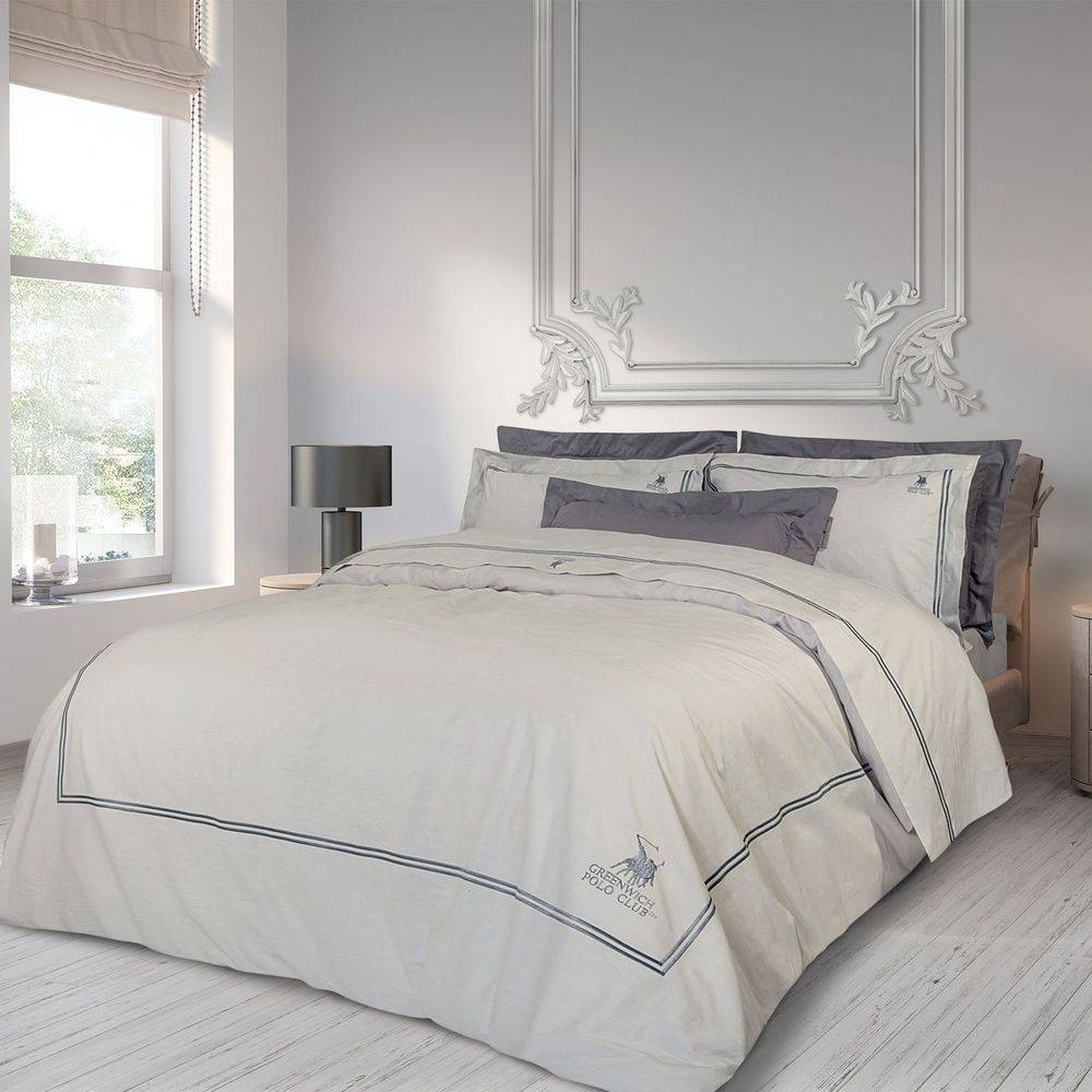 ΣΕΝΤΟΝΙΑ ΥΠΕΡΔΙΠΛΑ GREENWICH POLO CLUB 2129 ΓΚΡΙ ΣΕΤ 4 ΤΜΧ (240X270CM)