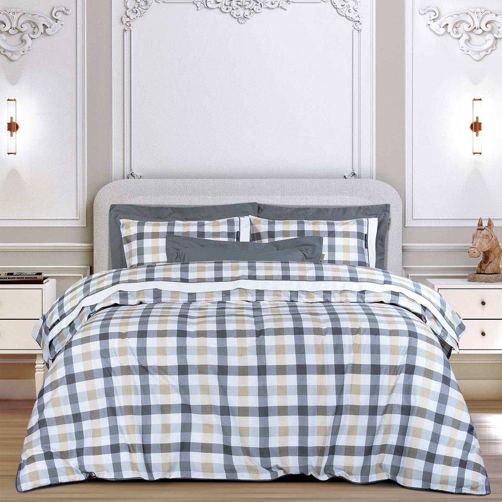 ΣΕΝΤΟΝΙΑ ΥΠΕΡΔΙΠΛΑ GREENWICH POLO CLUB ESSENTIAL 2265 BEIGE/GREY ΣΕΤ 4 ΤΜΧ (240X260CM) GREENWICH POLO CLUB