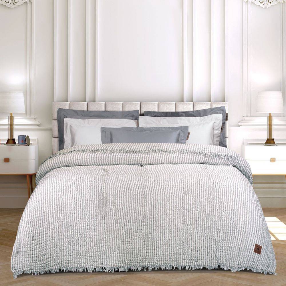 ΚΟΥΒΕΡΤΑ ΥΠΕΡΔΙΠΛΗ GREENWICH POLO CLUB 3467 ΓΚΡΙ (220X240CM)