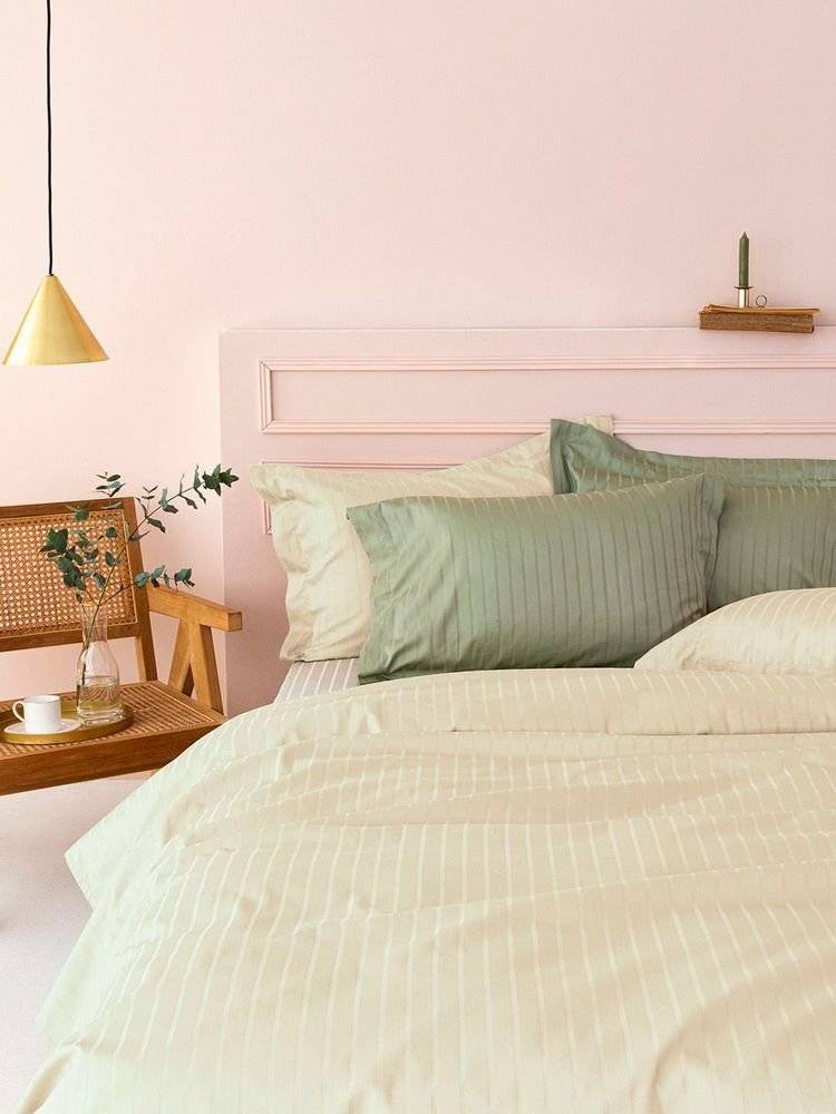 ΣΕΝΤΟΝΙΑ ΥΠΕΡΔΙΠΛΑ PALAMAIKI HOME SATEEN RIGA CREAM ΣΕΤ 4ΤΜΧ (240X270CM)