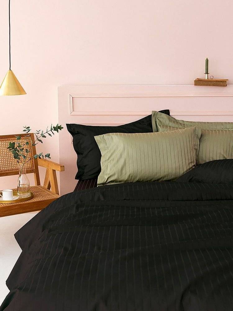 ΣΕΝΤΟΝΙΑ ΥΠΕΡΔΙΠΛΑ PALAMAIKI HOME SATEEN RIGA BLACK ΣΕΤ 4ΤΜΧ (240X270CM) ΠΑΛΑΜΑΙΚΗ