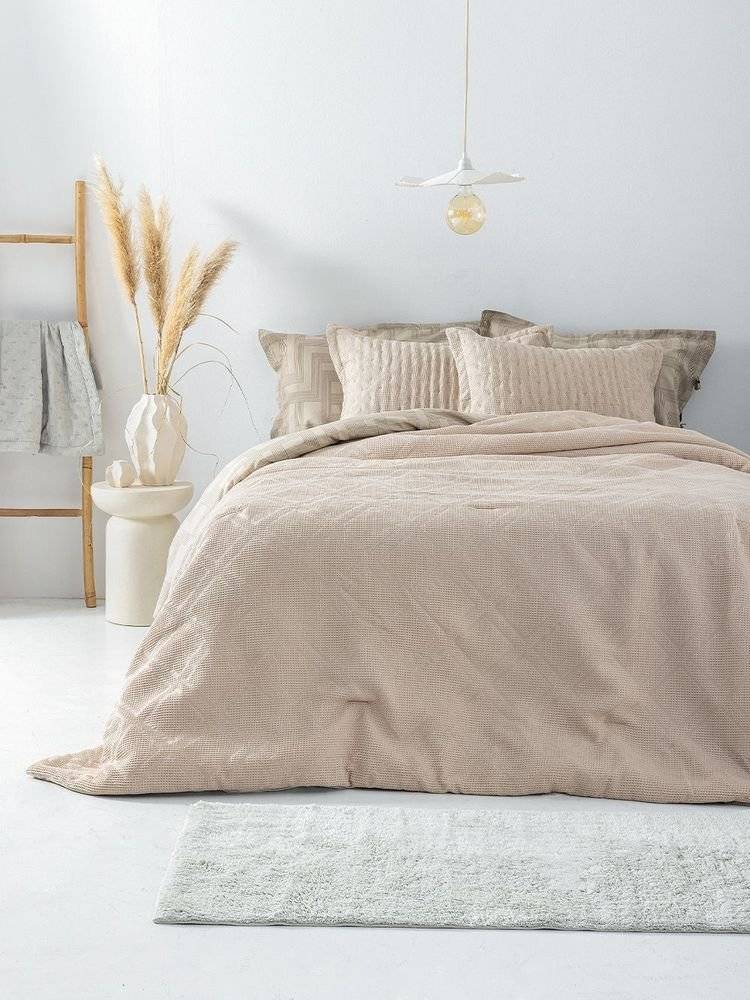 ΠΑΛΑΜΑΙΚΗ ΚΟΥΒΕΡΛΙ ΥΠΕΡΔΙΠΛΟ PALAMAIKI HOME ALISON BEIGE (220X240CM)