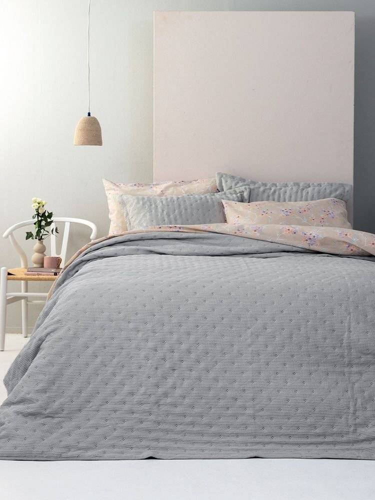 ΠΑΛΑΜΑΙΚΗ ΚΟΥΒΕΡΛΙ ΥΠΕΡΔΙΠΛΟ PALAMAIKI HOME ALISON GREY (220X240CM)