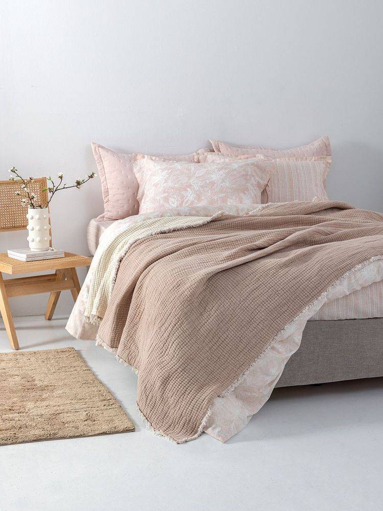 ΚΟΥΒΕΡΤΑ ΥΠΕΡΔΙΠΛΗ PALAMAIKI HOME MUSLIN MOUS BEIGE (250X240CM) ΠΑΛΑΜΑΙΚΗ