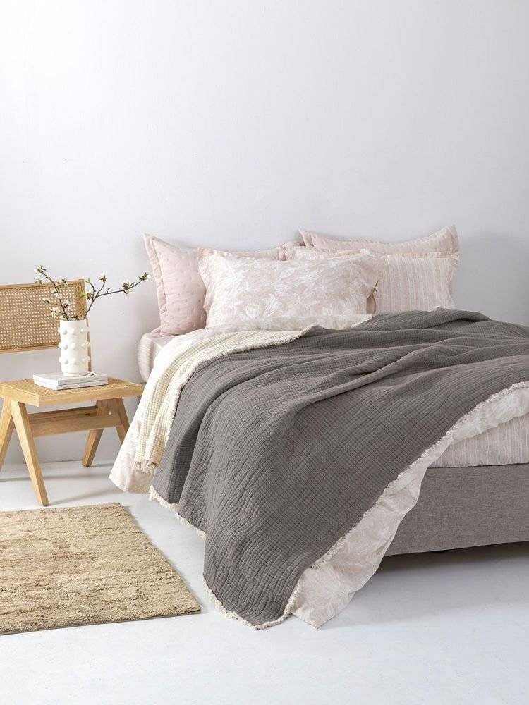 ΚΟΥΒΕΡΤΑ ΥΠΕΡΔΙΠΛΗ PALAMAIKI HOME MUSLIN MOUS GREY (250X240CM)