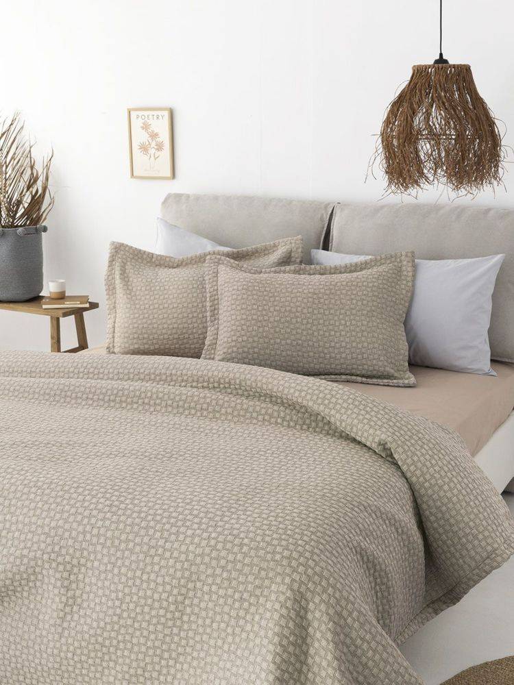 ΠΑΛΑΜΑΙΚΗ ΚΟΥΒΕΡΤΑ ΥΠΕΡΔΙΠΛΗ PALAMAIKI HOME MATELASSE DAPHNE BEIGE (230X260CM)