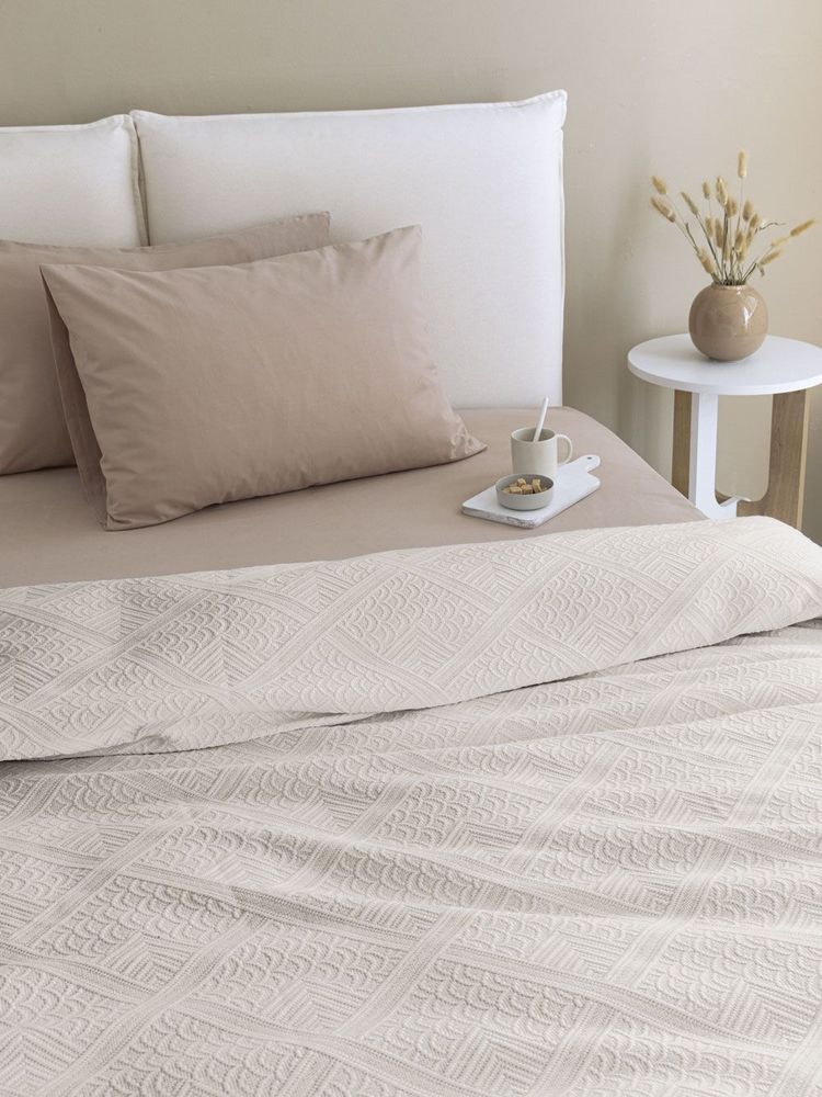 ΠΑΛΑΜΑΙΚΗ ΚΟΥΒΕΡΤΑ ΥΠΕΡΔΙΠΛΗ PALAMAIKI HOME CARLA IVORY ΠΙΚΕ (250X260CM)
