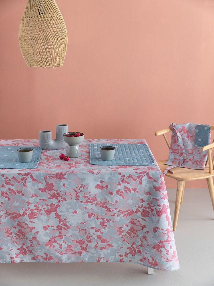 ΠΑΛΑΜΑΙΚΗ ΤΡΑΠΕΖΟΜΑΝΤΗΛΟ PALAMAIKI HOME TAT14 ΦΟΥΞΙΑ/ΓΚΡΙ (140X180CM)