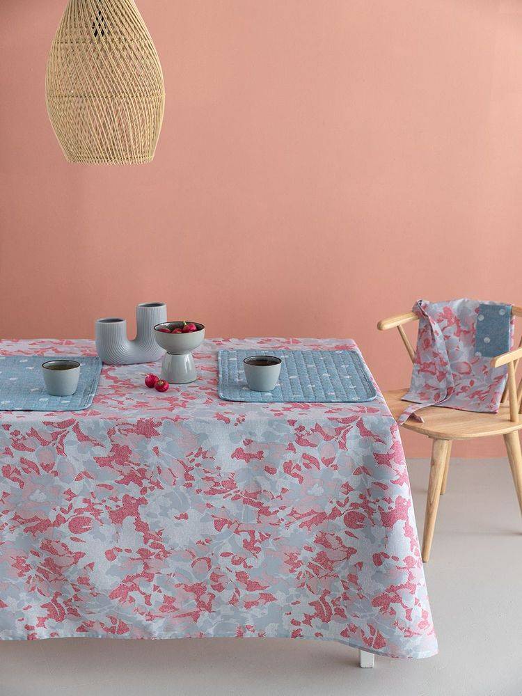 ΠΑΛΑΜΑΙΚΗ ΤΡΑΠΕΖΟΜΑΝΤΗΛΟ PALAMAIKI HOME TAT14 ΦΟΥΞΙΑ/ΓΚΡΙ (140X180CM)