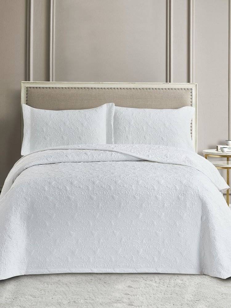 ΣΕΤ ΝΥΦΙΚΟ ΚΟΥΒΕΡΛΙ PALAMAIKI HOME WED102 WHITE ΣΕΤ 3ΤΜΧ (240X260CM)