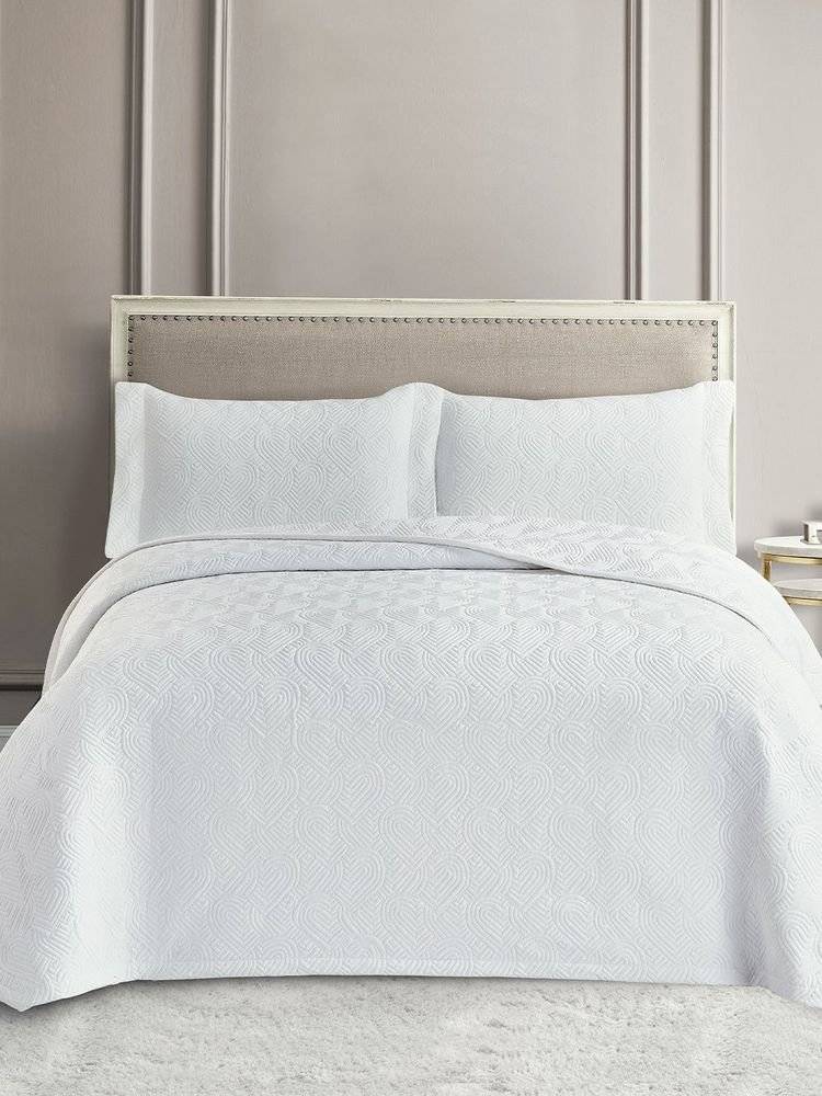 ΣΕΤ ΝΥΦΙΚΟ ΚΟΥΒΕΡΛΙ PALAMAIKI HOME WED101 WHITE ΣΕΤ 3ΤΜΧ (240X260CM) ΠΑΛΑΜΑΙΚΗ