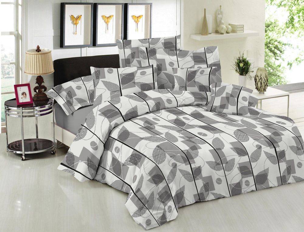 ΣΕΝΤΟΝΙΑ ΥΠΕΡΔΙΠΛΑ LE BLANC PREMIUM LEAVES GREY ΣΕΤ 4ΤΜΧ (240X270CM) LE BLANC