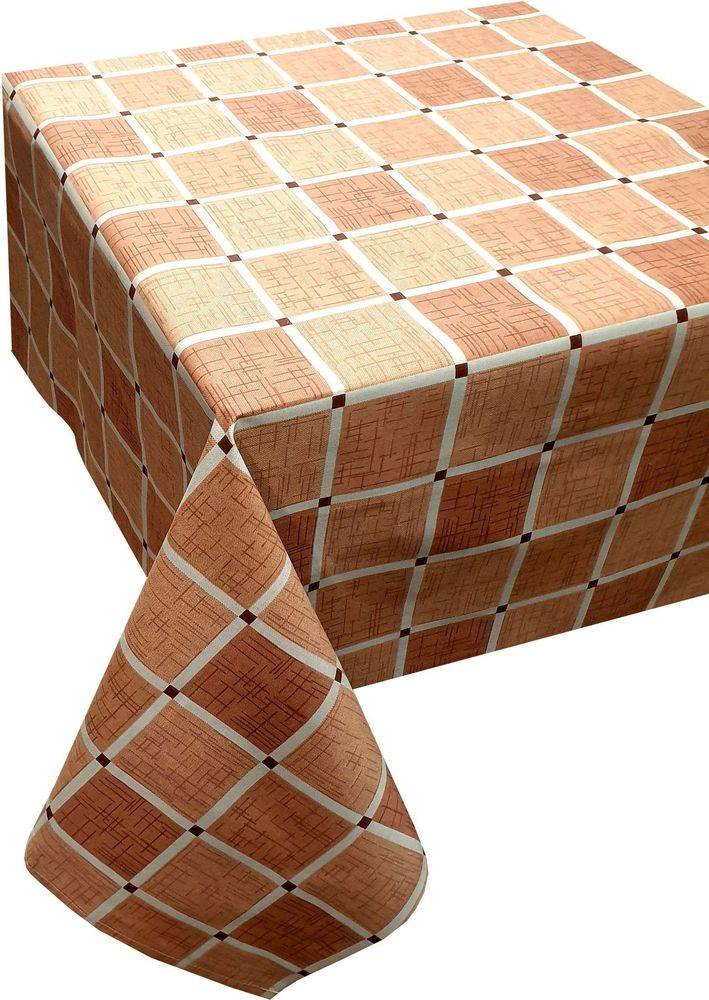 Τραπεζομάντηλο ΚΟΜΒΟΣ Καρό Design-2 Beige 140x140