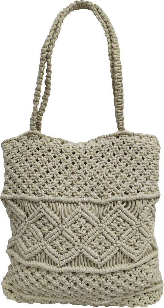 ΤΣΑΝΤΑ MACRAME ΚΟΜΒΟΣ ΒΑΜΒΑΚΙ NATURAL WITH ZIP (40X35CM) ΚΟΜΒΟΣ