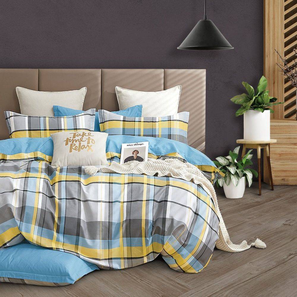 ΣΕΝΤΟΝΙΑ ΥΠΕΡΔΙΠΛΑ SB HOME DANIELA ΓΑΛΑΖΙΟ ΣΕΤ 4ΤΜΧ ΧΩΡΙΣ ΛΑΣΤΙΧΟ (230X260CM) SB HOME