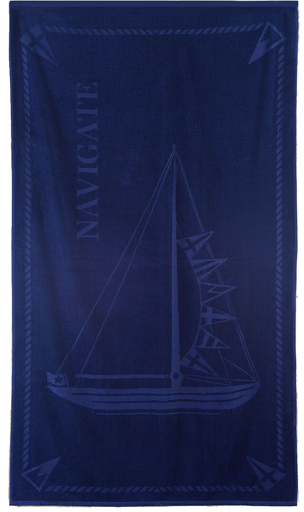 RYTHMOS ΠΕΤΣΕΤΑ ΘΑΛΑΣΣΗΣ RYTHMOS ΒΕΛΟΥΤΕ NAVIGATE ΜΠΛΕ (86X160CM)