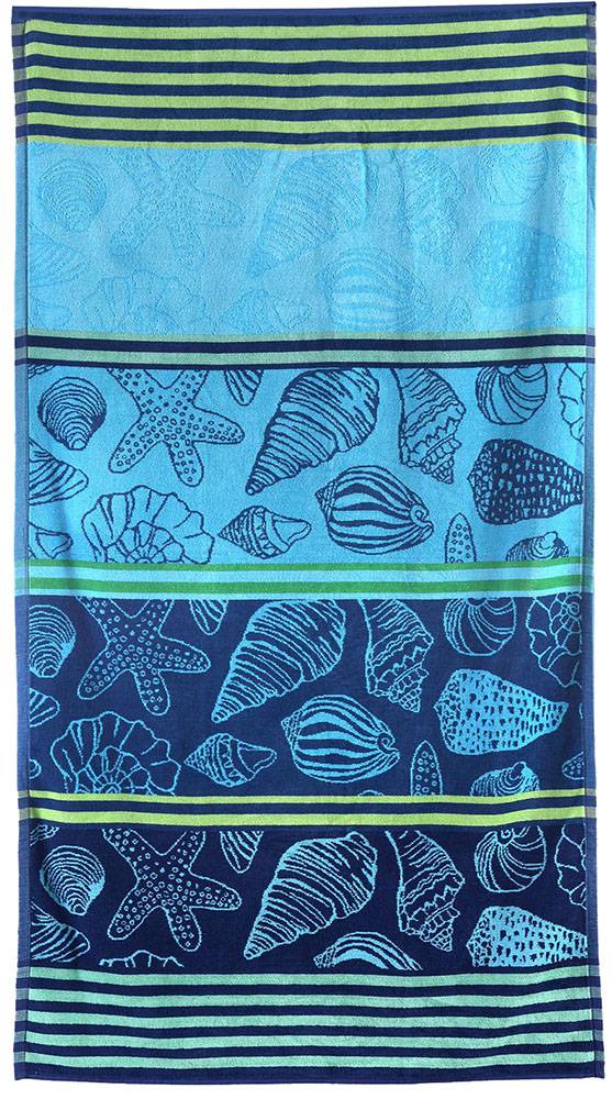 ΠΕΤΣΕΤΑ ΘΑΛΑΣΣΗΣ RYTHMOS ΒΕΛΟΥΤΕ SHELLS ΓΑΛΑΖΙΟ (86X160CM) RYTHMOS