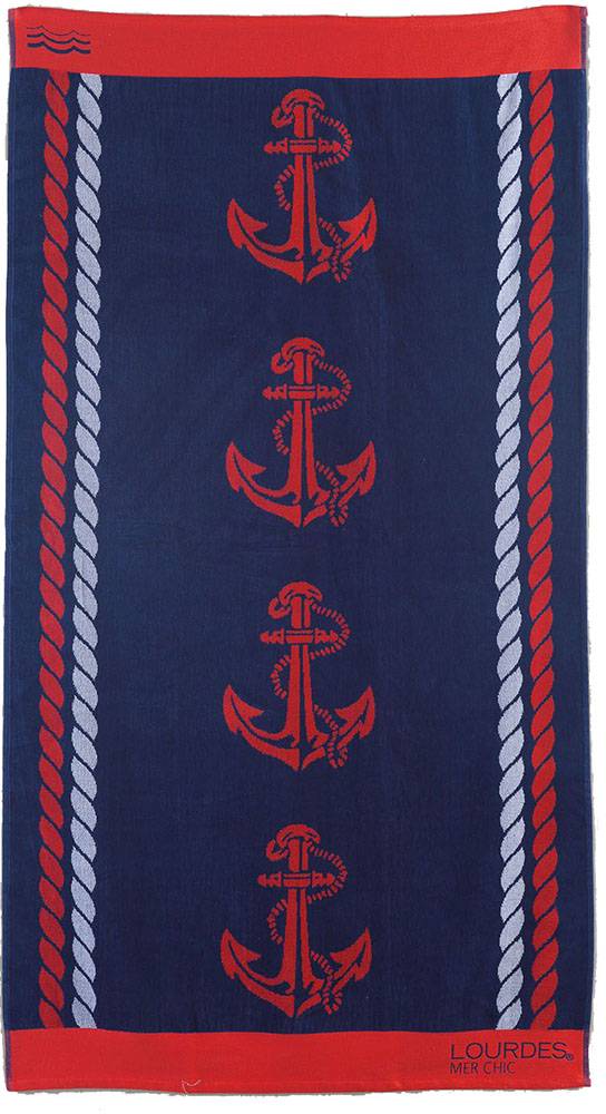 ΠΕΤΣΕΤΑ ΘΑΛΑΣΣΗΣ RYTHMOS ΒΕΛΟΥΤΕ ANCHOR ΜΠΛΕ (86X160CM) RYTHMOS