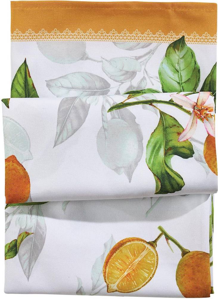 RUNNER DAS HOME 0724 ΚΙΤΡΙΝΟ/ΛΕΥΚΟ (45X140CM)