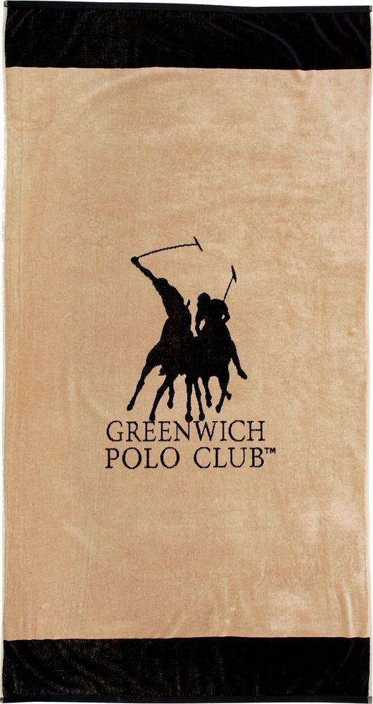 Πετσέτα Θαλάσσης Greenwich Polo Club 4046 Black- Taupe 90x170