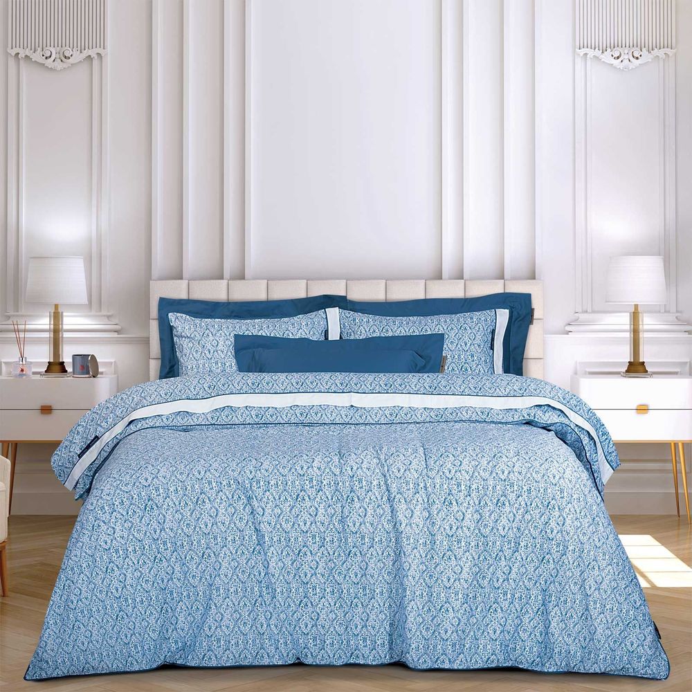 GREENWICH POLO CLUB ΣΕΝΤΟΝΙΑ KING SIZE GREENWICH POLO CLUB 2268 BLUE/WHITE ΣΕΤ 4ΤΜΧ ΧΩΡΙΣ ΛΑΣΤΙΧΟ (260X280CM)