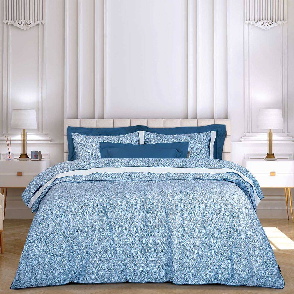 GREENWICH POLO CLUB ΣΕΝΤΟΝΙΑ KING SIZE GREENWICH POLO CLUB 2268 BLUE/WHITE ΣΕΤ 4ΤΜΧ ΧΩΡΙΣ ΛΑΣΤΙΧΟ (260X280CM)