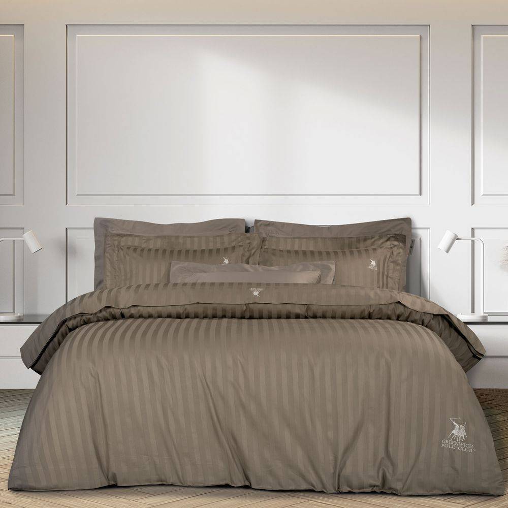 ΣΕΝΤΟΝΙΑ KING SIZE GREENWICH POLO CLUB 2156 KHAKI ΣΕΤ 4 ΤΜΧ (270X280CM)