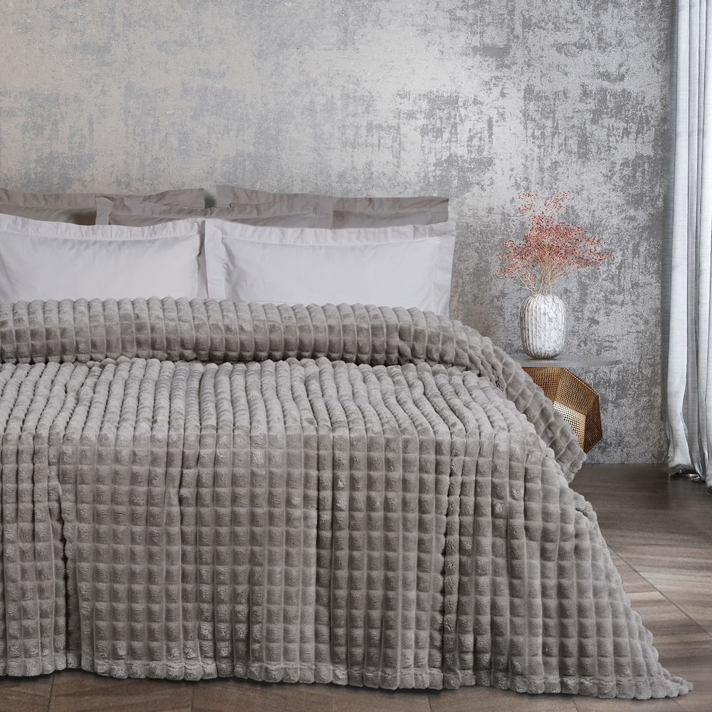 ΚΟΥΒΕΡΤΑ ΥΠΕΡΔΙΠΛΗ DAS HOME FLEECE 1359 GREY (220X240CM) DAS HOME