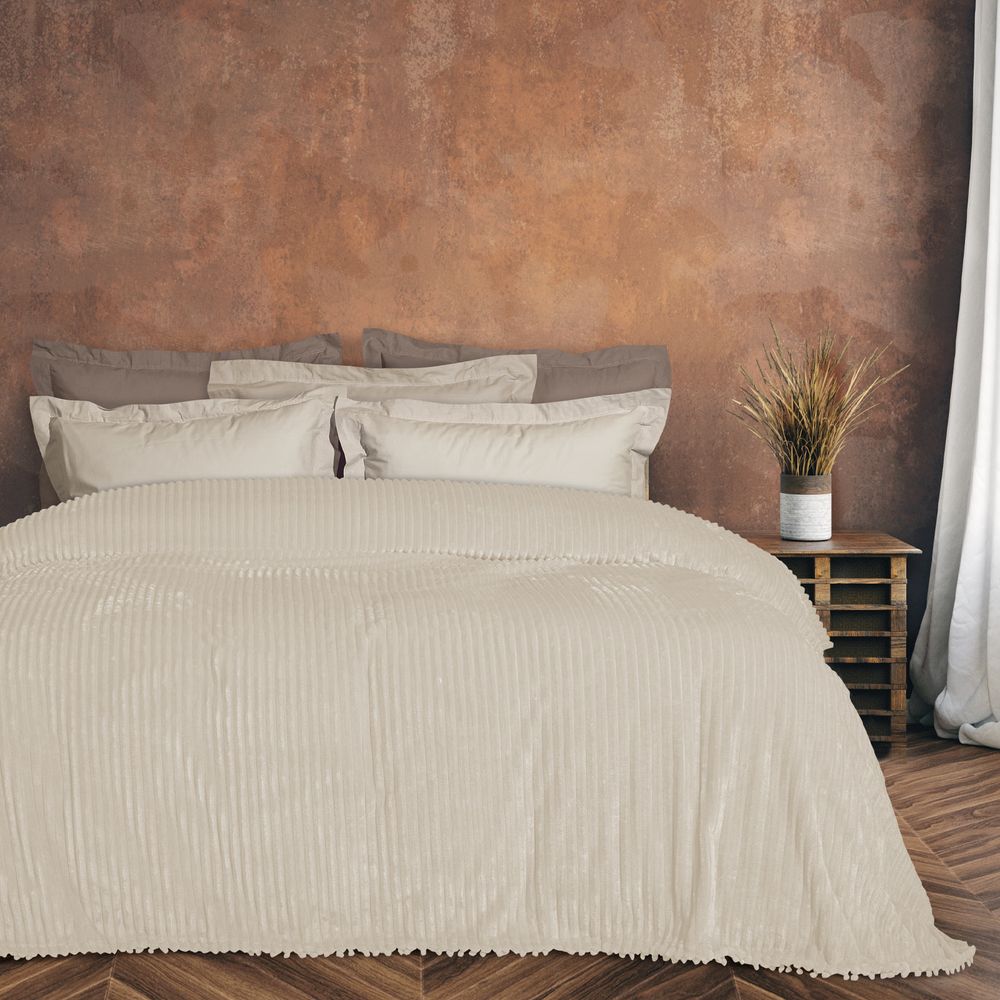 ΚΟΥΒΕΡΤΑ ΥΠΕΡΔΙΠΛΗ DAS HOME FLEECE 1353 ΙΒΟΥΑΡ (220X240CM) DAS HOME