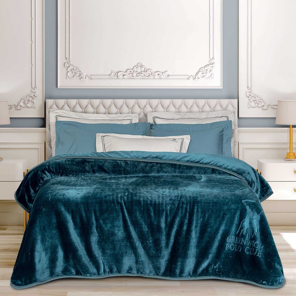 ΚΟΥΒΕΡΤΑ ΥΠΕΡΔΙΠΛΗ GREENWICH POLO CLUB 3498 DARK AQUAMARINE (220X240CM)