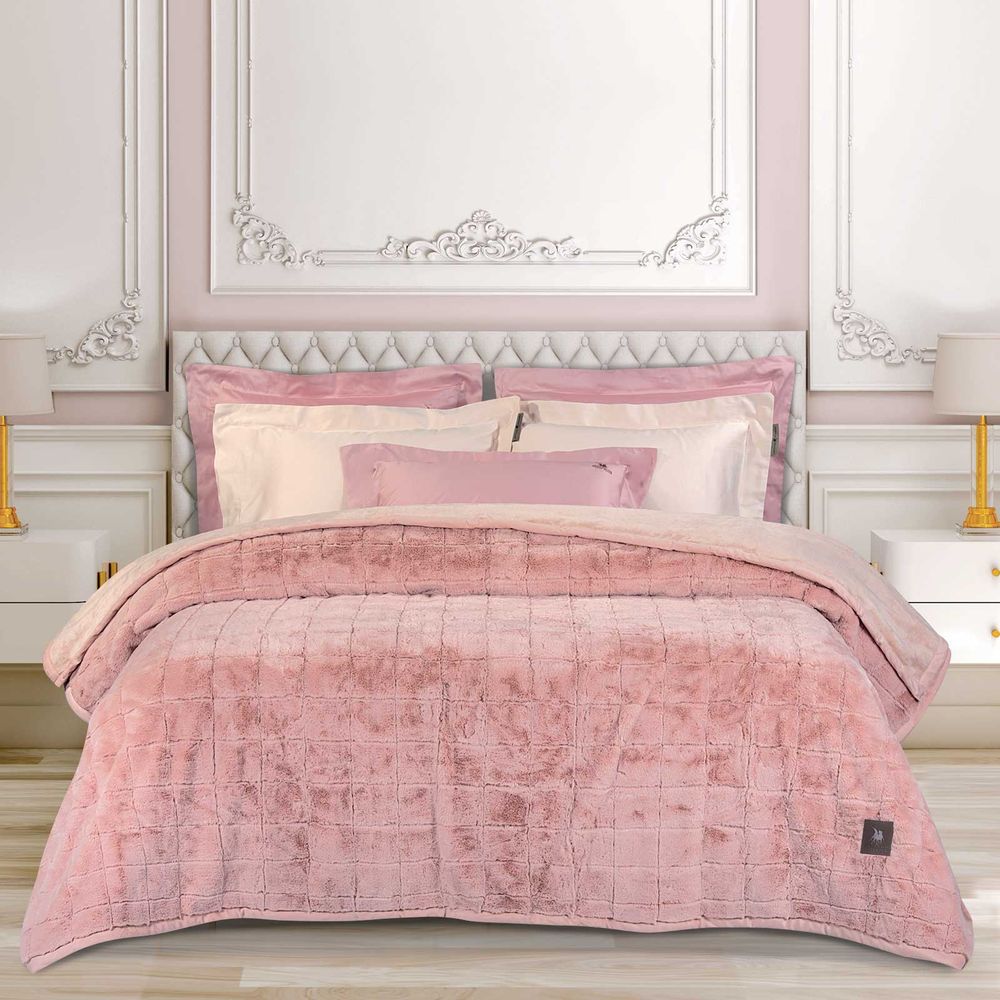 ΚΟΥΒΕΡΤΑ ΥΠΕΡΔΙΠΛΗ GREENWICH POLO CLUB FAUX FUR PREMIUM 3499 SALMON (220X240CM) GREENWICH POLO CLUB