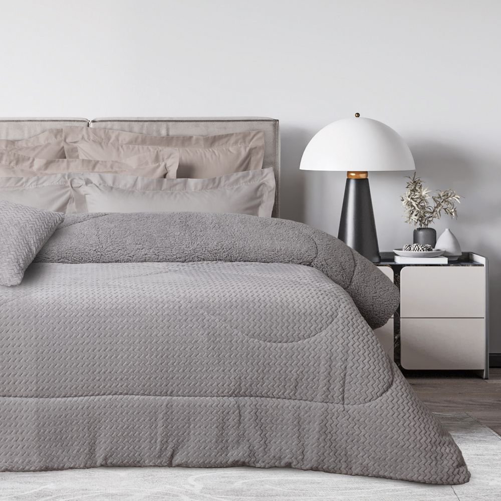 DAS HOME ΚΟΥΒΕΡΤΟΠΑΠΛΩΜΑ ΥΠΕΡΔΙΠΛΟ DAS HOME 1368 GREY 220X240CM