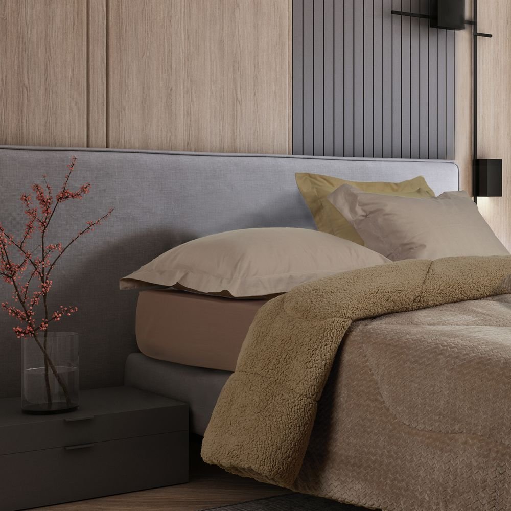 ΚΟΥΒΕΡΤΟΠΑΠΛΩΜΑ ΥΠΕΡΔΙΠΛΟ DAS HOME 1367 TAUPE 220X240CM