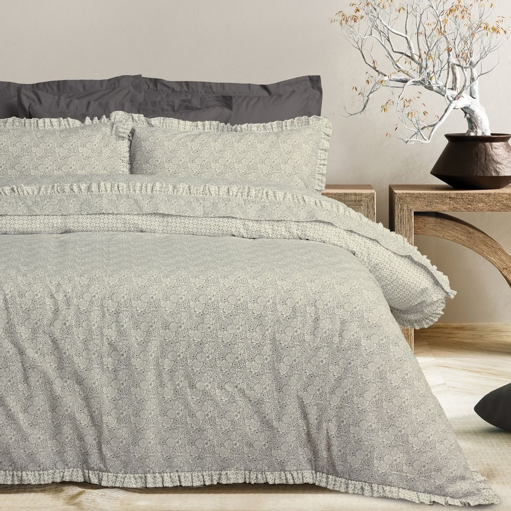 ΣΕΝΤΟΝΙΑ ΥΠΕΡΔΙΠΛΑ DAS HOME DAILY 3180 BEIGE/BLACK ΣΕΤ 4 ΤΜΧ ΧΩΡΙΣ ΛΑΣΤΙΧΟ (240X260CM) DAS HOME