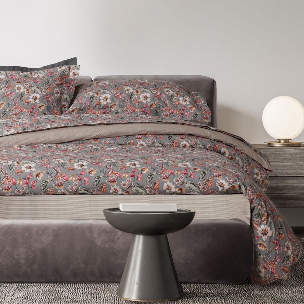 ΣΕΝΤΟΝΙΑ ΥΠΕΡΔΙΠΛΑ DAS HOME DAILY 3176 GREY/PINK ΣΕΤ 4ΤΜΧ ΧΩΡΙΣ ΛΑΣΤΙΧΟ (240X260CM) DAS HOME
