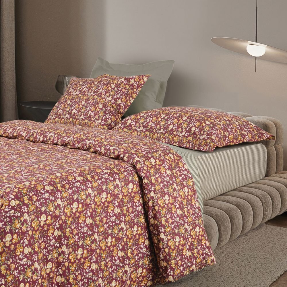 ΣΕΝΤΟΝΙΑ ΥΠΕΡΔΙΠΛΑ DAS HOME HAPPY 9683 BORDEAUX/GREEN ΣΕΤ 4ΤΜΧ ΧΩΡΙΣ ΛΑΣΤΙΧΟ (240X260CM)