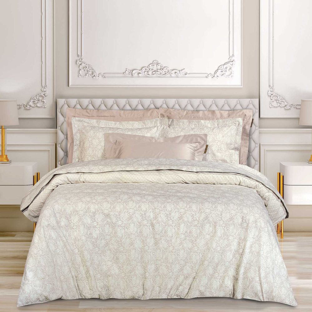 ΣΕΝΤΟΝΙΑ ΥΠΕΡΔΙΠΛΑ GREENWICH POLO CLUB ESSENTIAL 2369 ECRU/TAUPE ΣΕΤ 4ΤΜΧ ΧΩΡΙΣ ΛΑΣΤΙΧΟ (240X260CM)