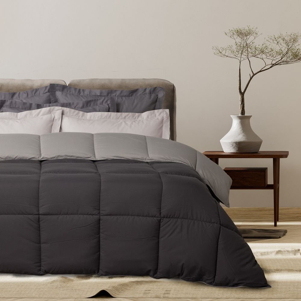 ΠΑΠΛΩΜΑ ΥΠΕΡΔΙΠΛΟ DAS HOME HAPPY 9693 BLACK/GREY 220Χ240CM DAS HOME