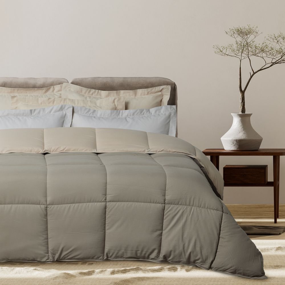 DAS HOME ΠΑΠΛΩΜΑ ΥΠΕΡΔΙΠΛΟ DAS HOME HAPPY 9692 TAUPE 220Χ240CM