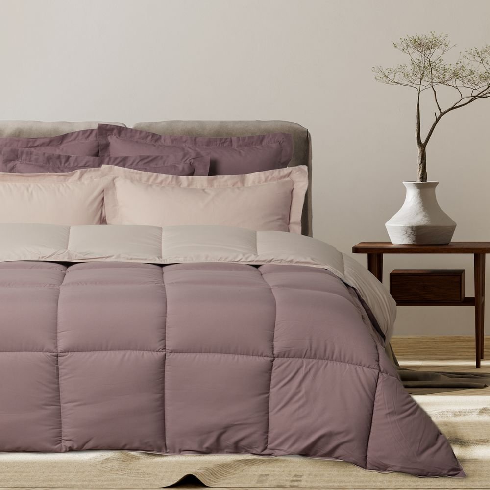 DAS HOME ΠΑΠΛΩΜΑ ΥΠΕΡΔΙΠΛΟ DAS HOME HAPPY 9691 BEIGE/PURPLE 220Χ240CM
