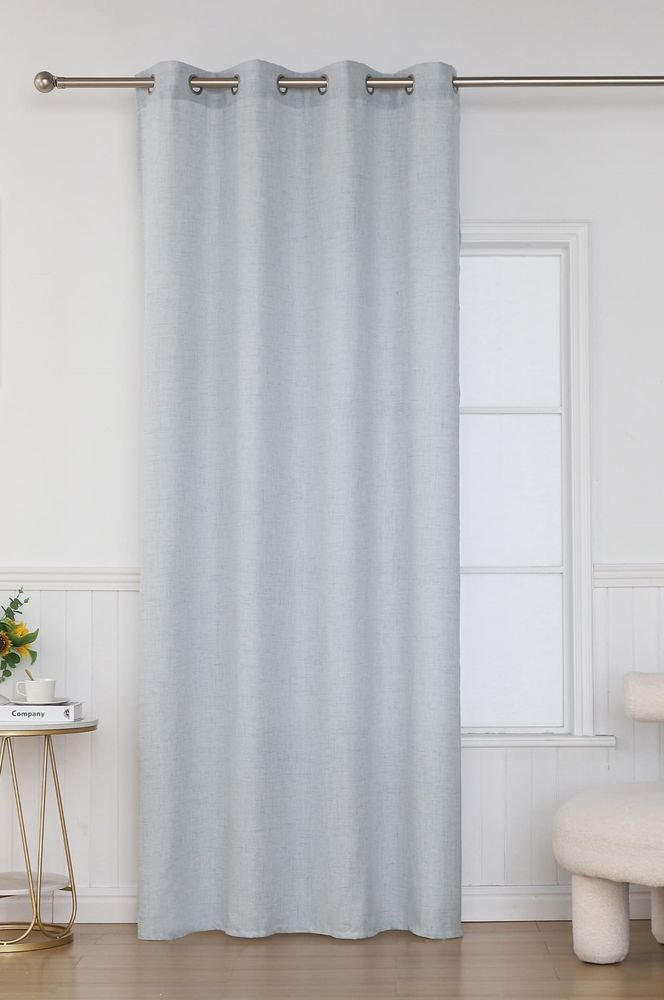 ΚΟΥΡΤΙΝΑ ΜΕ ΤΡΟΥΚΣ ΒΙΟΚΑΡΠΕΤ FELICIA UK01-07 ΓΚΡΙ ΠΑΓΟΥ 140X285CM BIOKARPET HOME