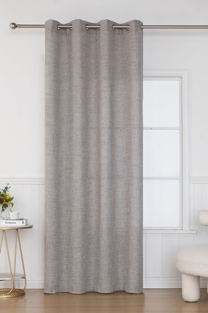 ΚΟΥΡΤΙΝΑ ΜΕ ΤΡΟΥΚΣ ΒΙΟΚΑΡΠΕΤ FLAVIA TW04-10 ΓΚΡΙ 140X285CM